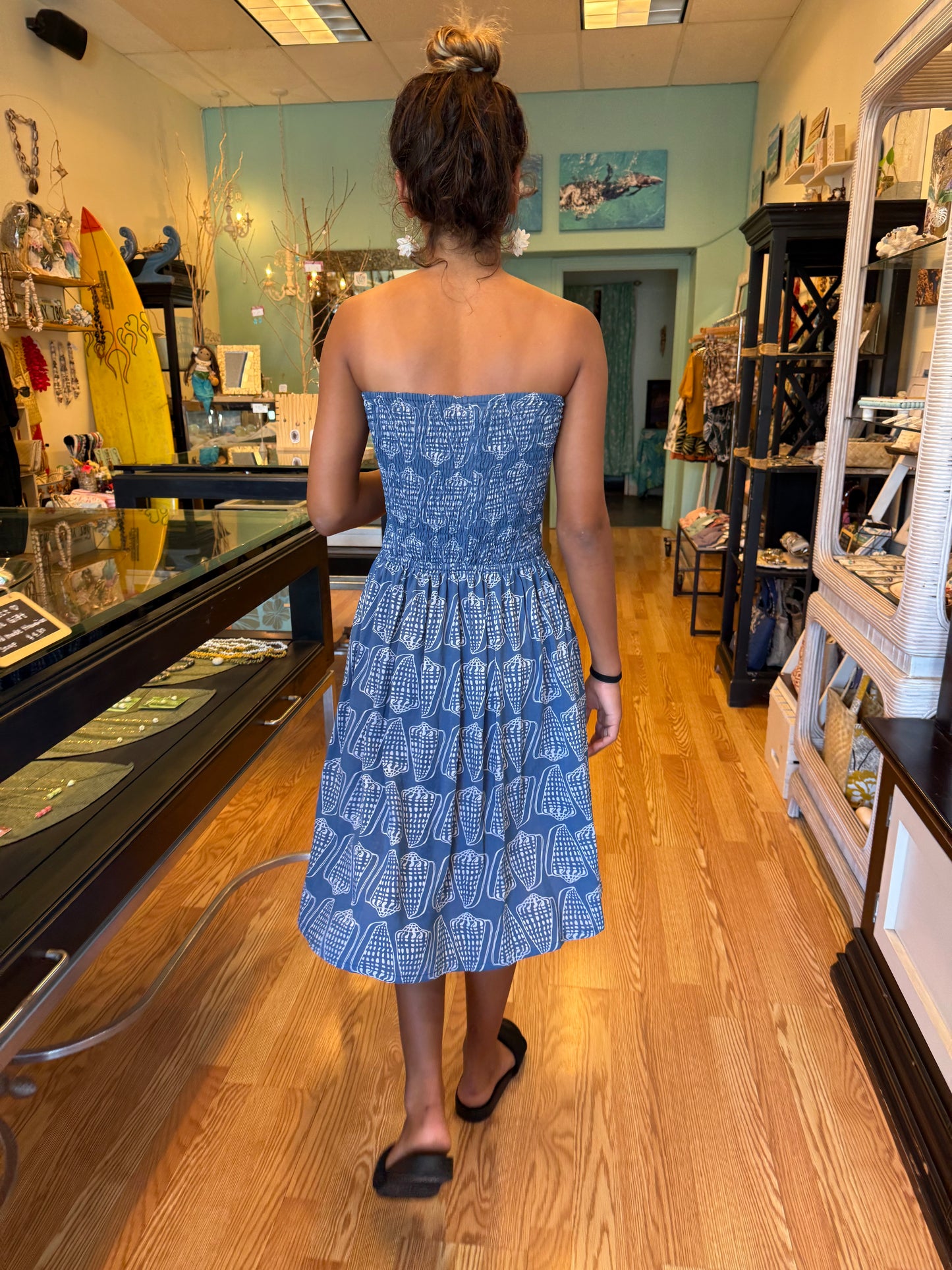 Cone shell print Kona mini dress