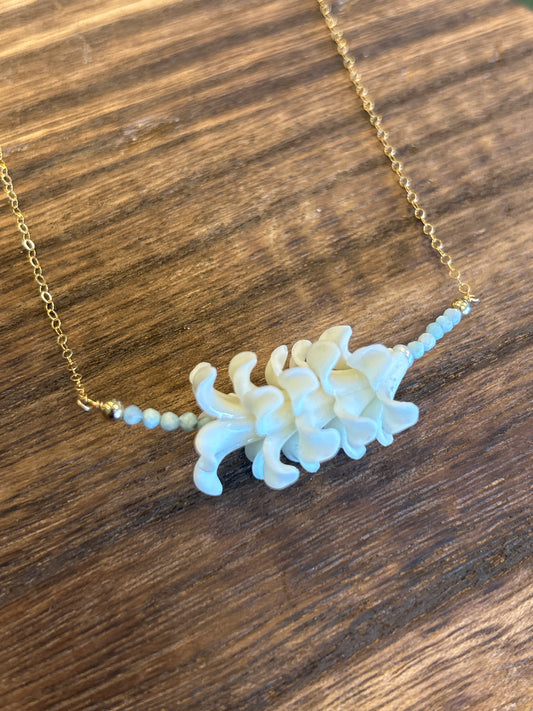 White pua Larimar chain necklace