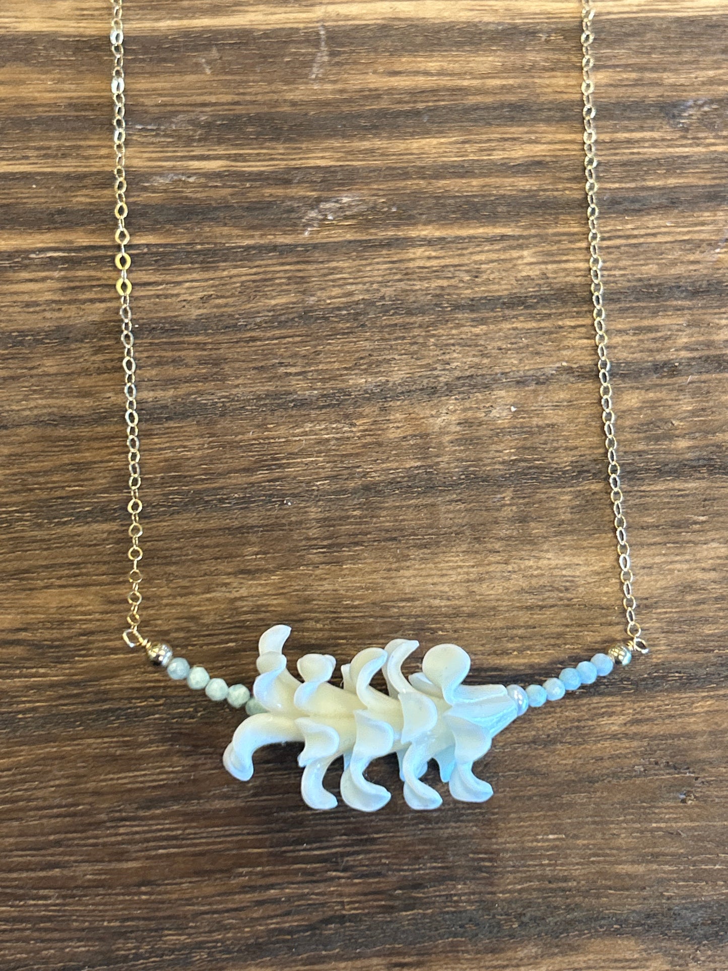 White pua Larimar chain necklace
