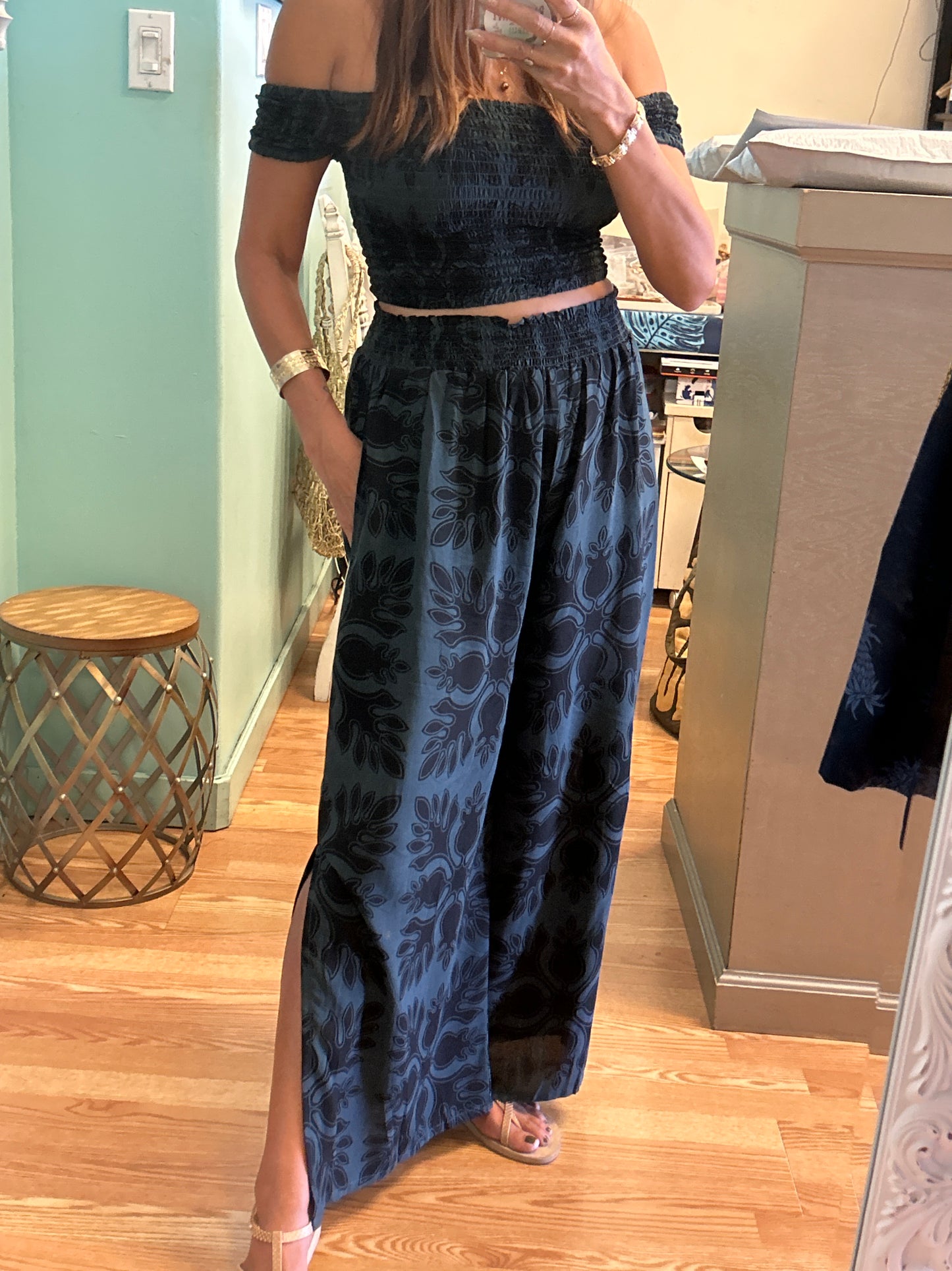 Aloha Quilt print Kai wide pants
