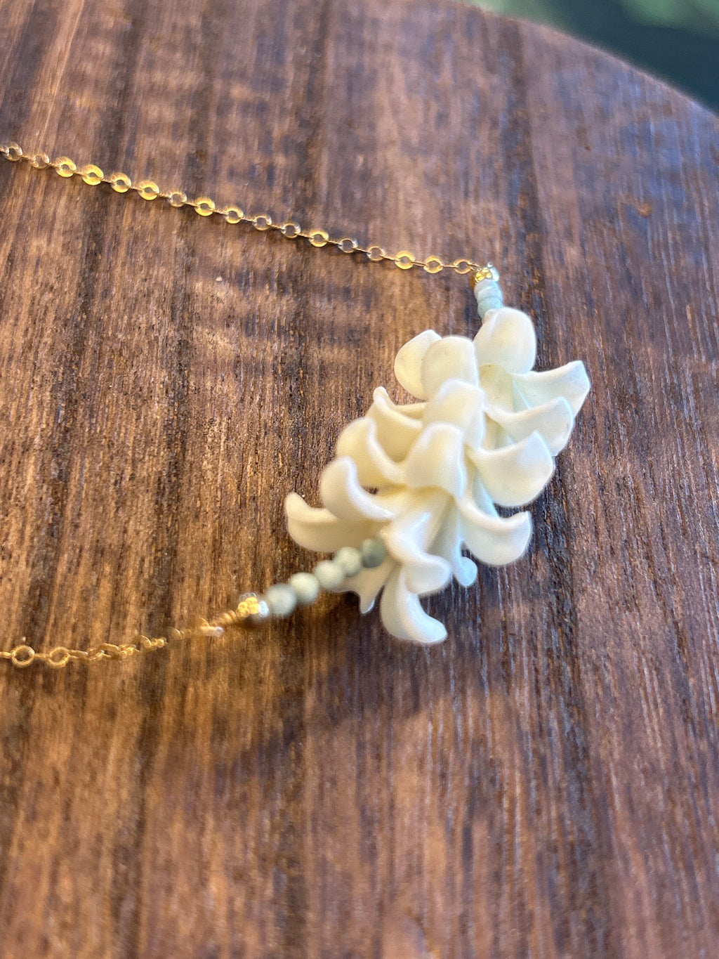 White pua Larimar chain necklace