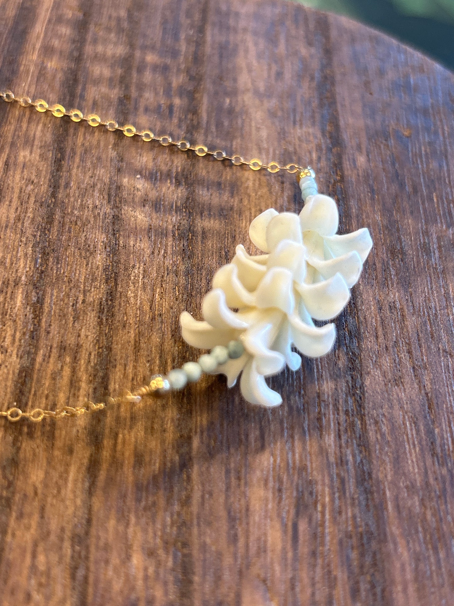White pua Larimar chain necklace