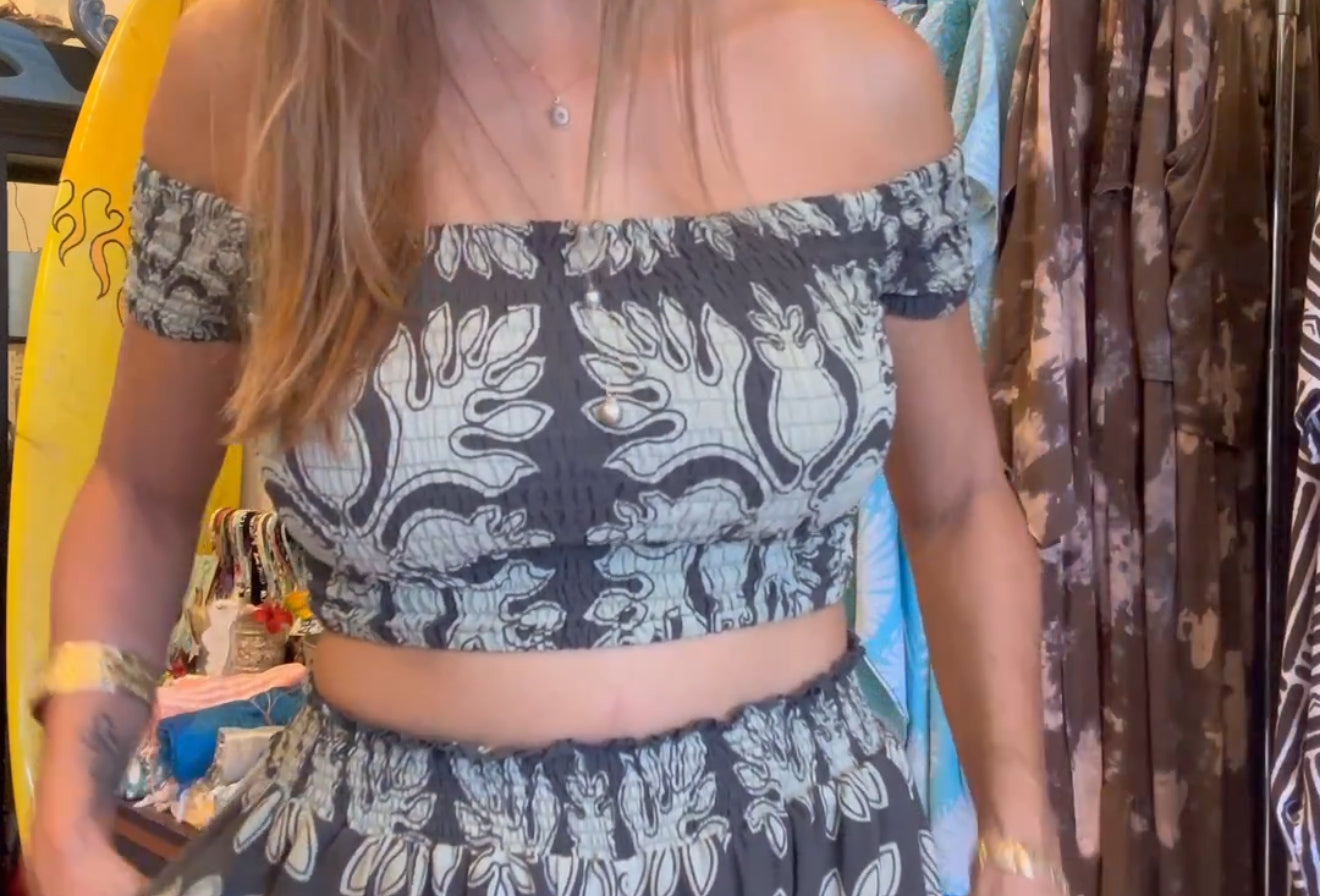 Aloha Quilt print Kohana crop top