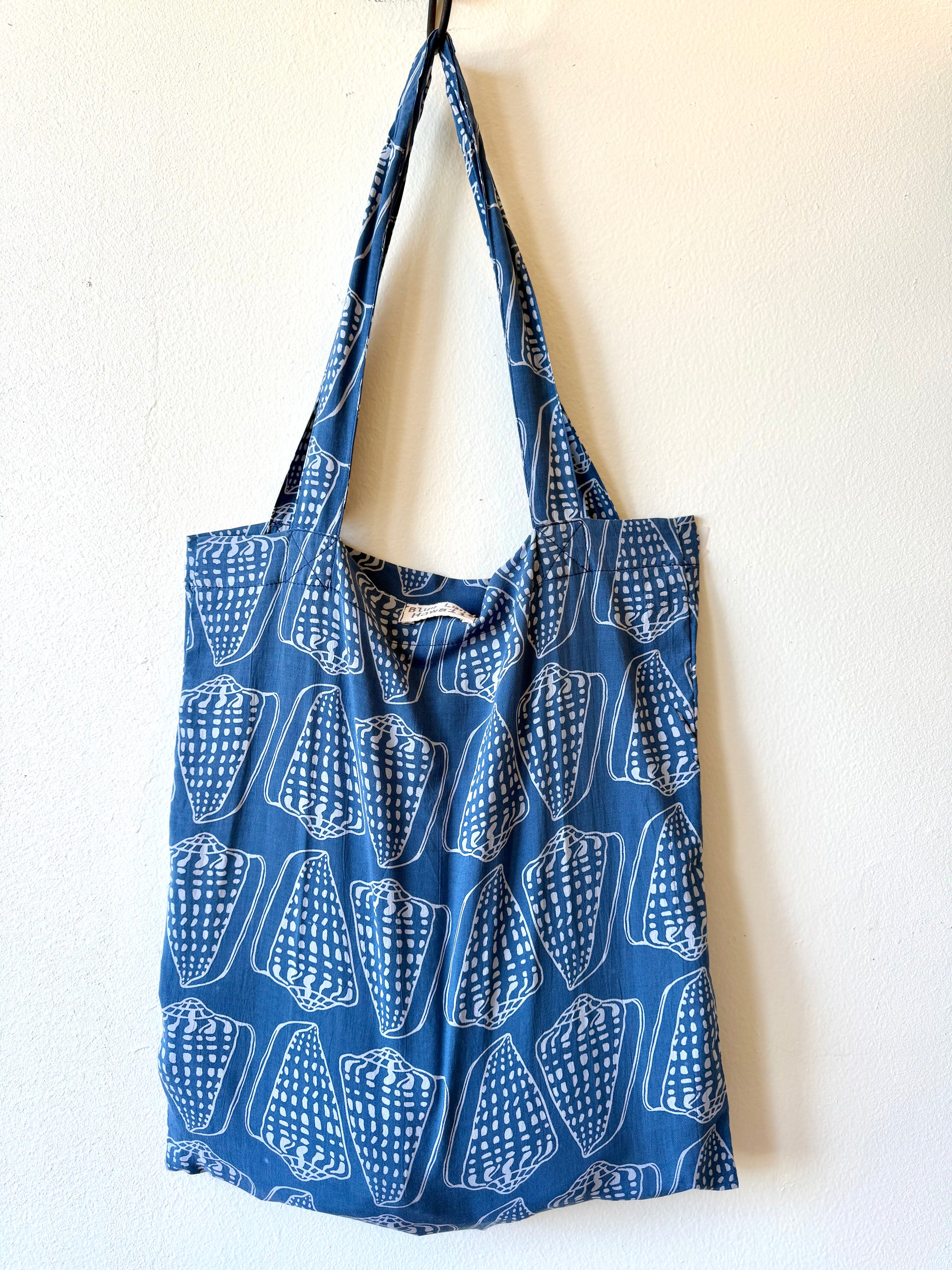Blue Patterned Women\'s Tote Bag Large Quilted Tote Bag - Blue Petals Floral Print – Folklore  main image 3