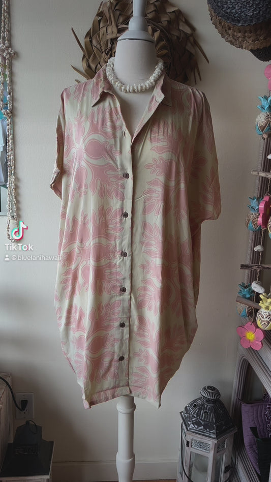 Aloha Quilt print Shirt Dress