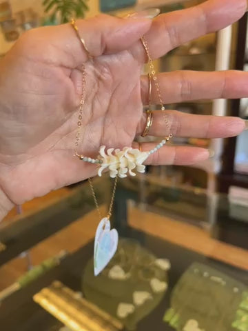 White pua Larimar chain necklace