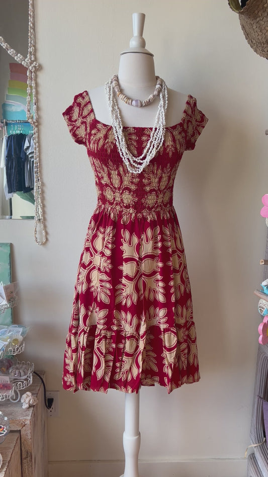 Aloha Quilt print Kohana mini dress