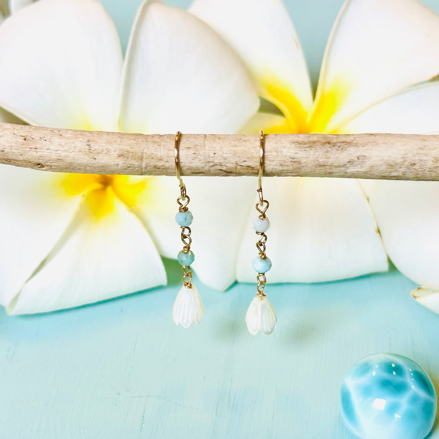 Pikake Larimar earrings