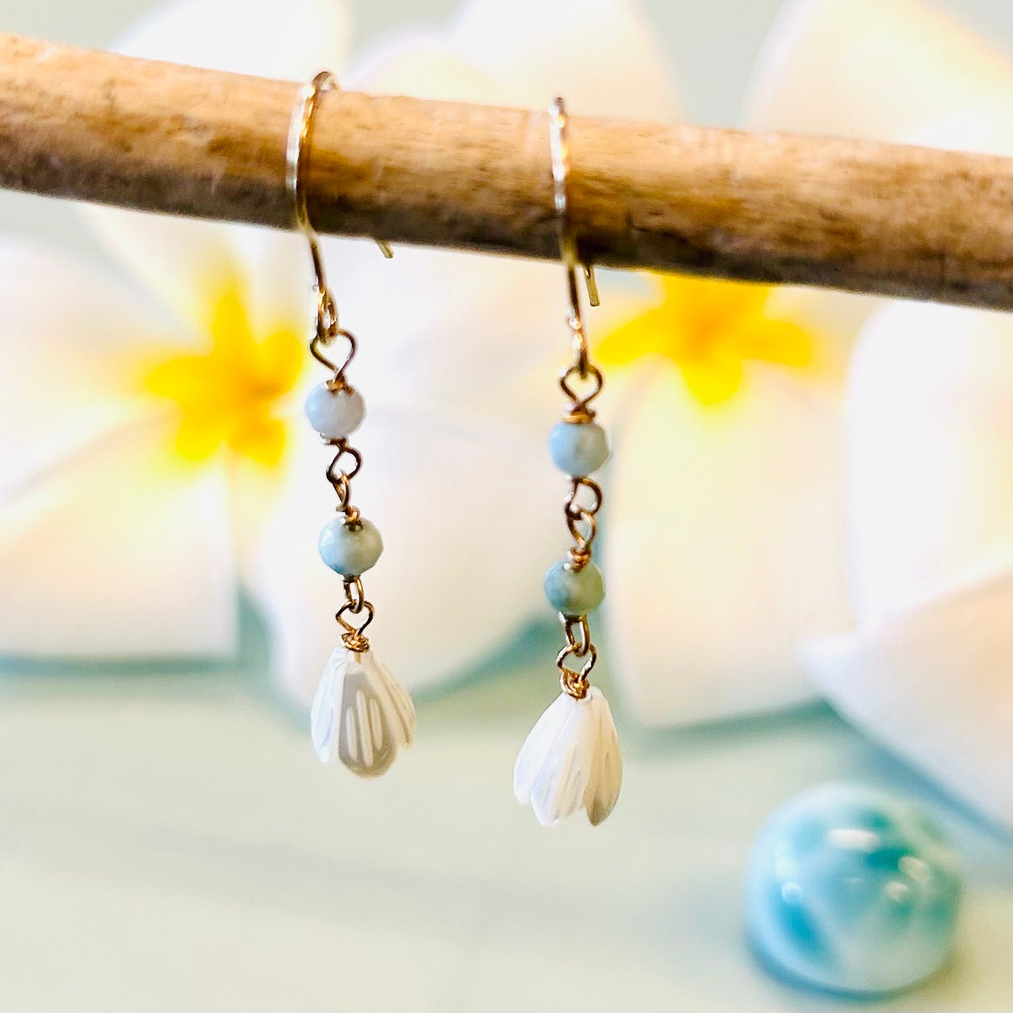 Pikake Larimar earrings